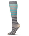 Multi Stripes 8-15 mmHg Graduated Bamboo Compression Socks : Color: Medium Gray
