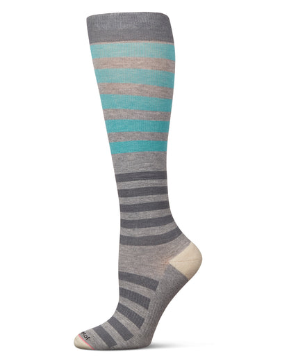 Multi Stripes 8-15 mmHg Graduated Bamboo Compression Socks : Color: Medium Gray