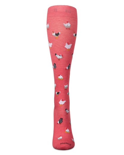 Roosters 8-15 mmHg Graduated Bamboo Compression Socks : Color: Pink Carnation