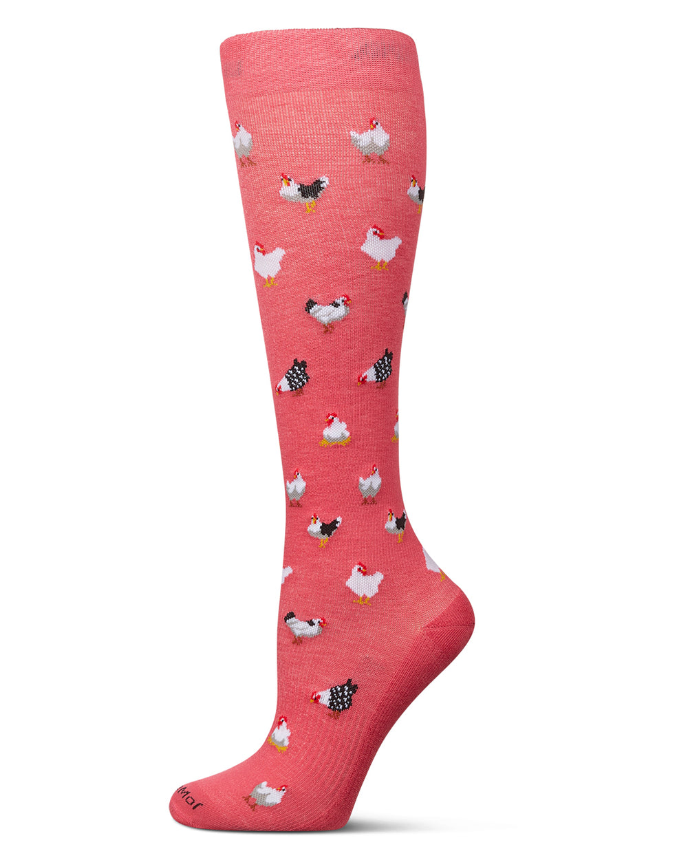 Roosters 8-15 mmHg Graduated Bamboo Compression Socks : Color: Pink Carnation