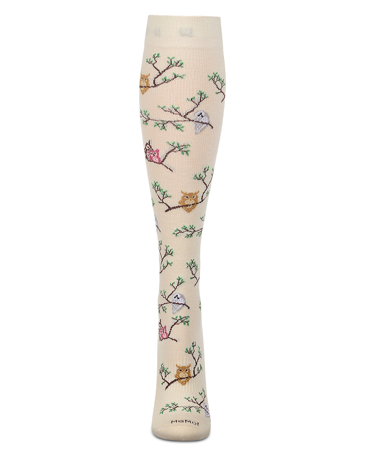 Women's "Owls" Rayon-Blend Mild Compression (8-15 mmHg) Knee High Sock