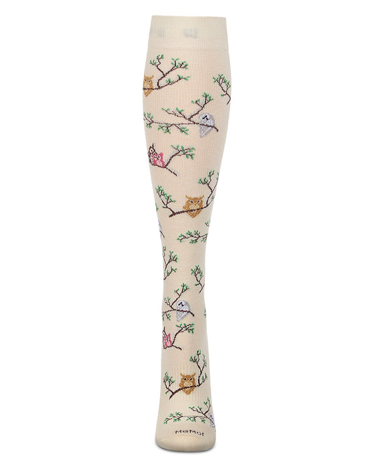 Women's "Owls" Rayon-Blend Mild Compression (8-15 mmHg) Knee High Sock
