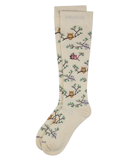 Women's "Owls" Rayon-Blend Mild Compression (8-15 mmHg) Knee High Sock