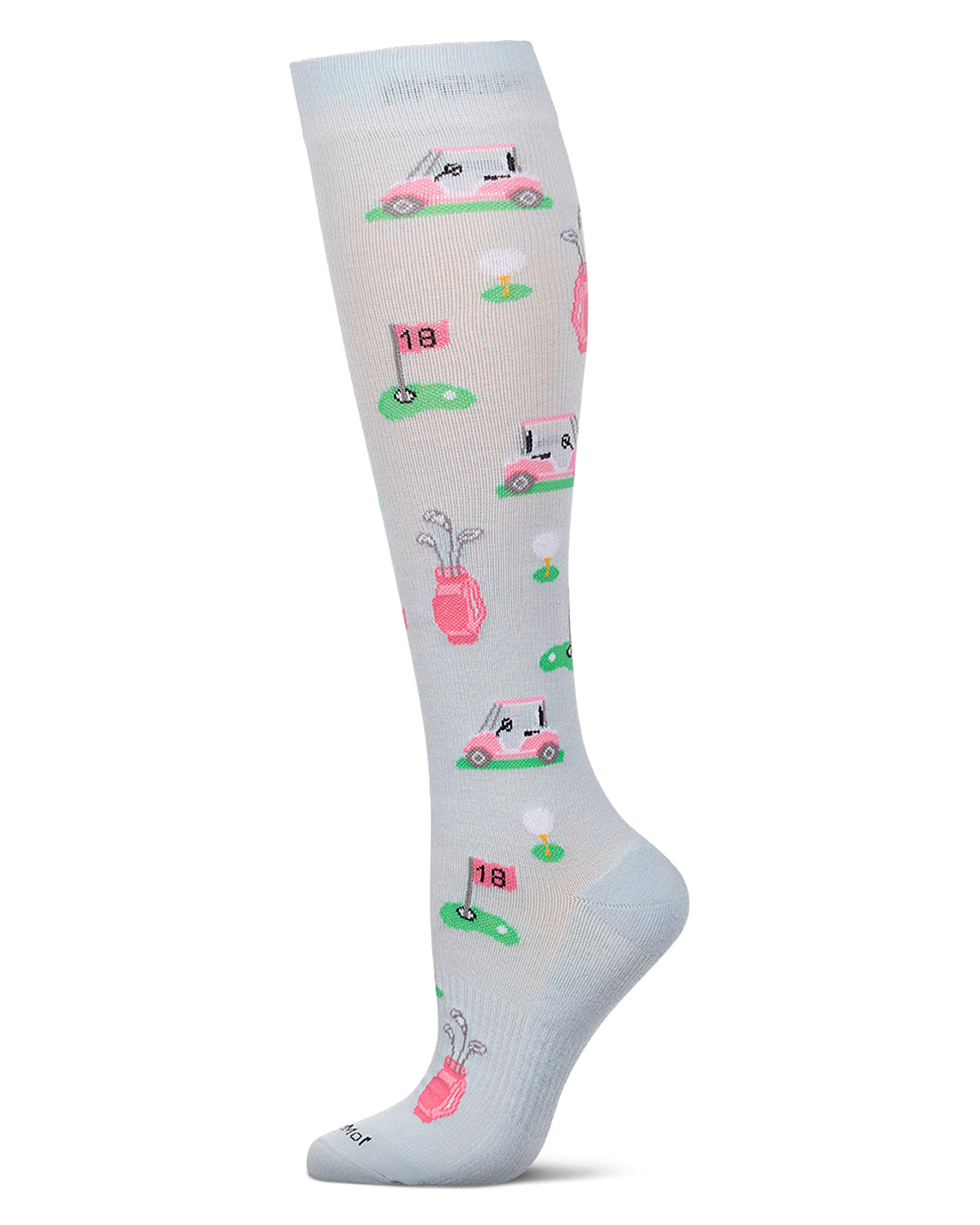 Women's "Tee Time" Rayon-Blend Novelty Knee High Mild Compression Sock (8-15 mmHg)