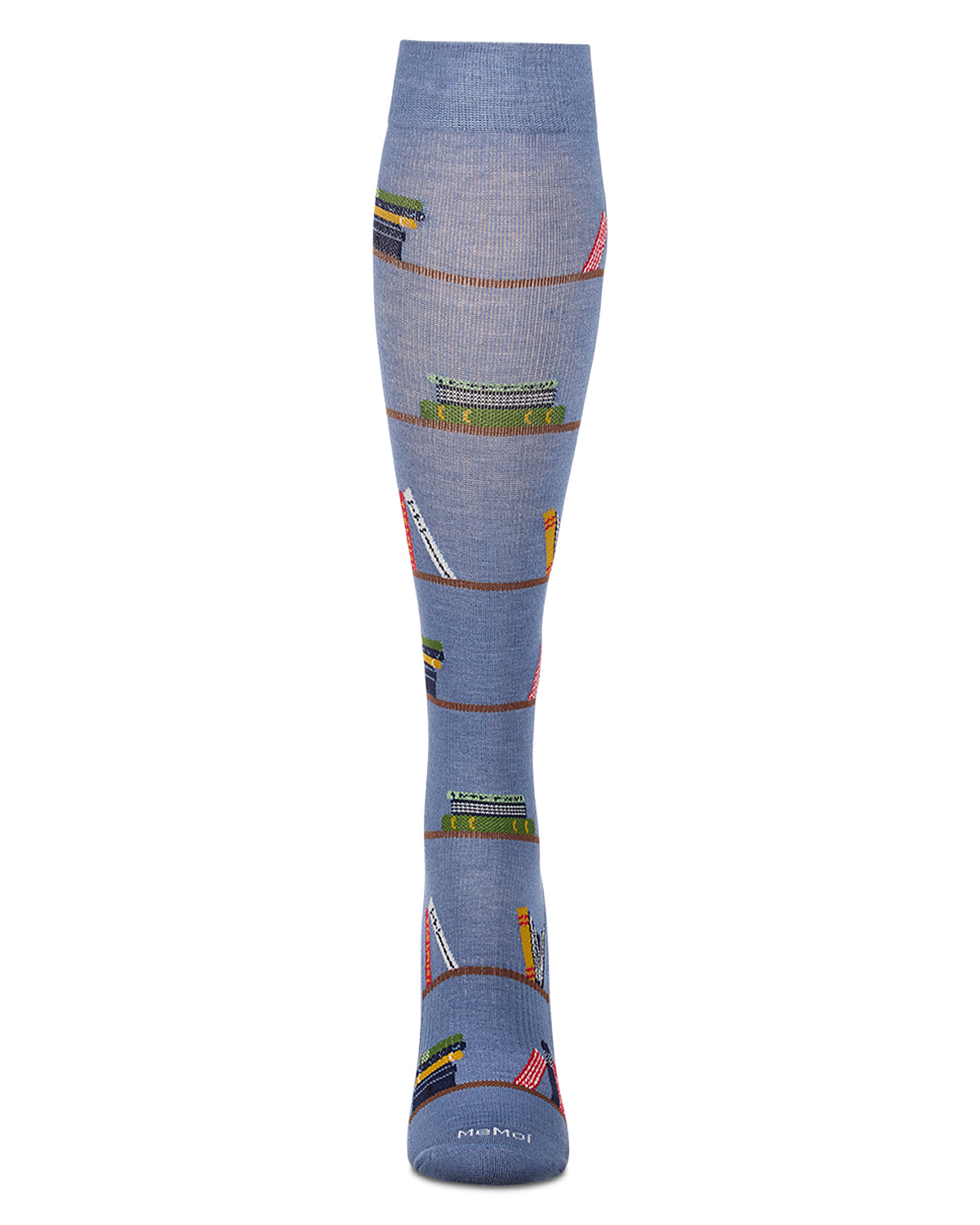 Women's "Bookshelf" Rayon-Blend Knee High Compression Sock (8-15 mmHg)