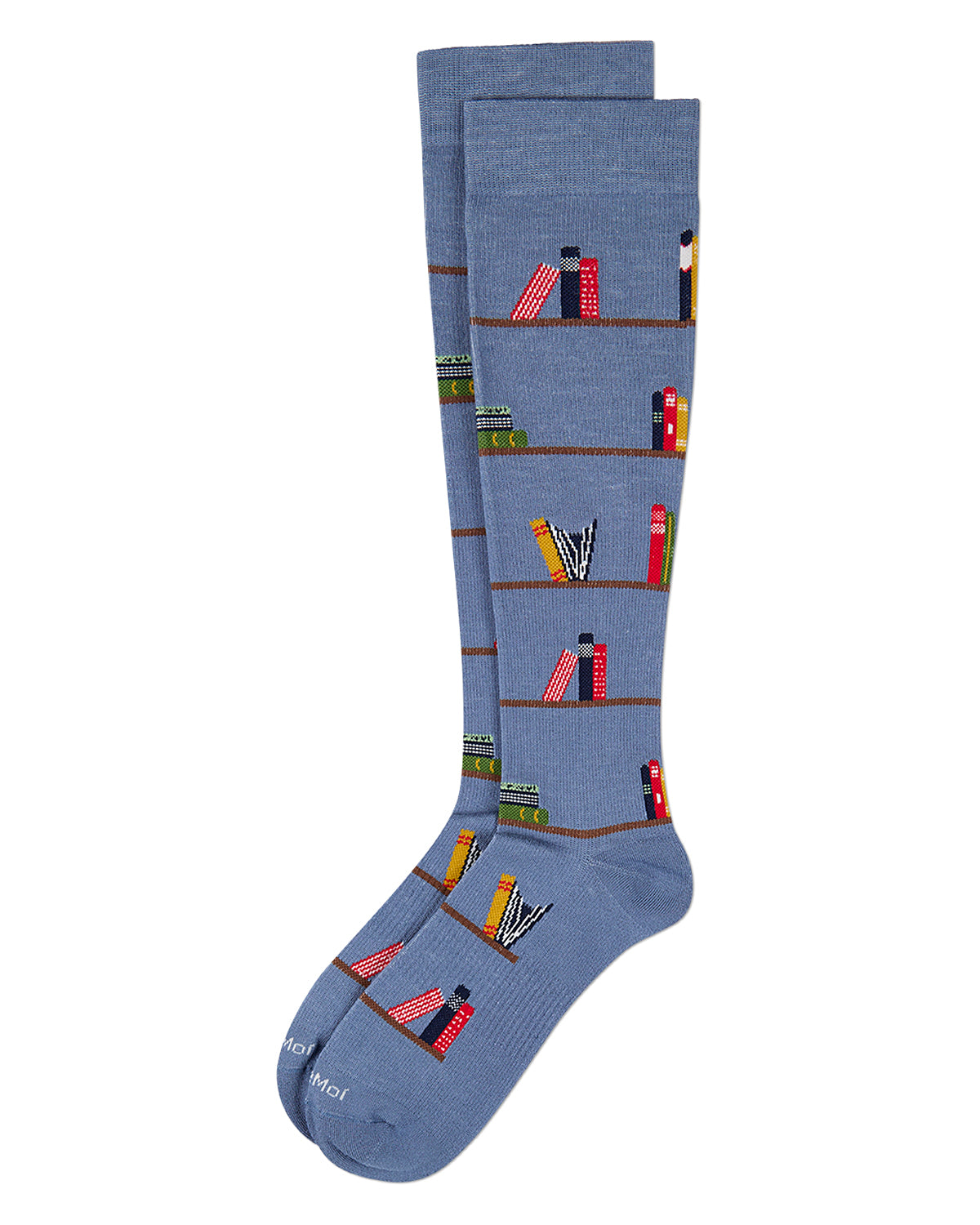Women's "Bookshelf" Rayon-Blend Knee High Compression Sock (8-15 mmHg)