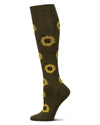 Women's "Sunflower" Rayon-Blend Knee High Compression Sock (8-15 mmHg)