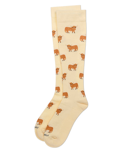 Women's "Highland Cows" Rayon-Blend Compression Knee Sock (8-15 mmHg)