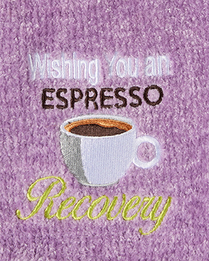 Women's "Wishing You An Espresso Recovery" Cozy Sock & Gift Bag Set : Color: Lilac