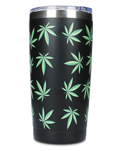 Thermal Insulated Stainless Steel Weed 20 Oz Coffee Tumbler : Color: Black