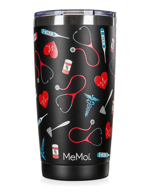 Thermal Insulated Stainless Steel Medical 20 Oz Coffee Tumbler : Color: Black
