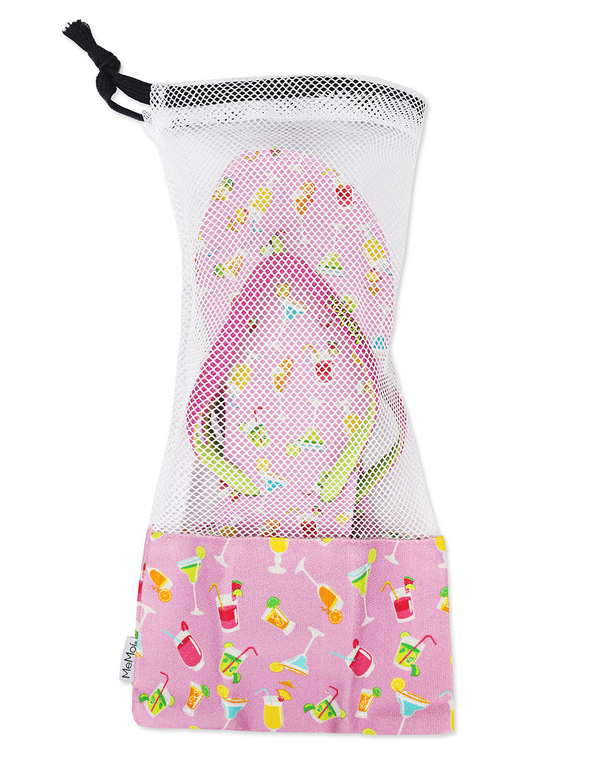 Women's Drinks Flip Flops & Mesh Bag Set : Color: Lavender