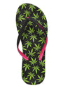 Women's Weed Flip Flops & Mesh Bag Set : Color: Black