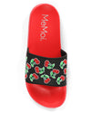 Women's Cherries Lightweight Slides : Color: Red
