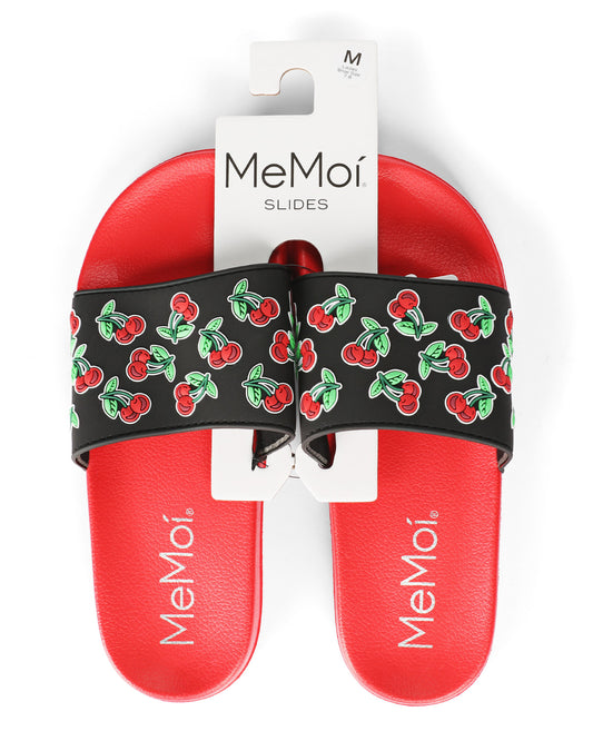 Women's Cherries Lightweight Slides : Color: Red