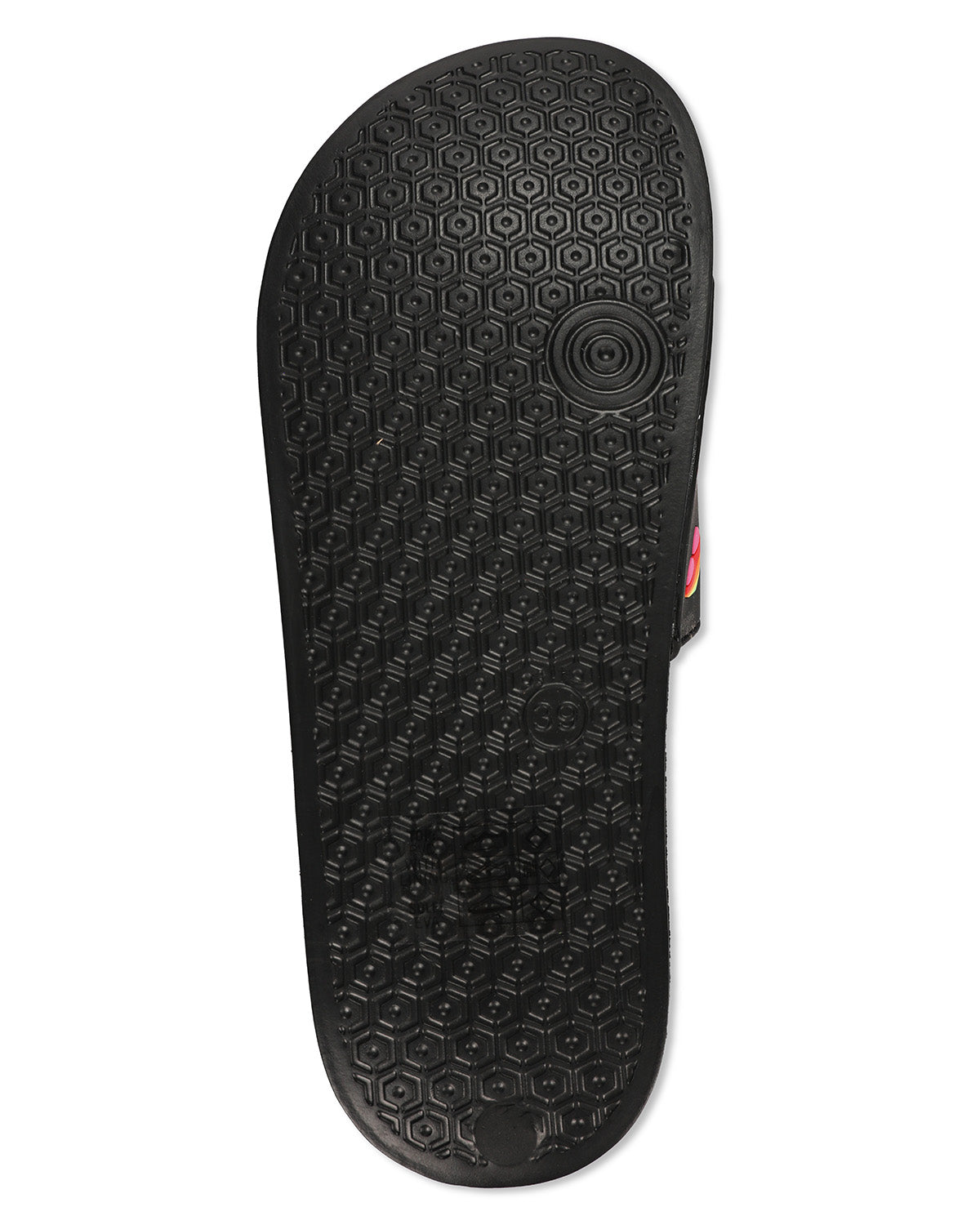 Women's Rainbow Heart Lightweight Slides : Color: Black