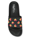 Women's Rainbow Heart Lightweight Slides : Color: Black