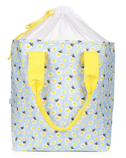 Daisy and Bees Makeup and Tote Bag Set : Color: Light Blue
