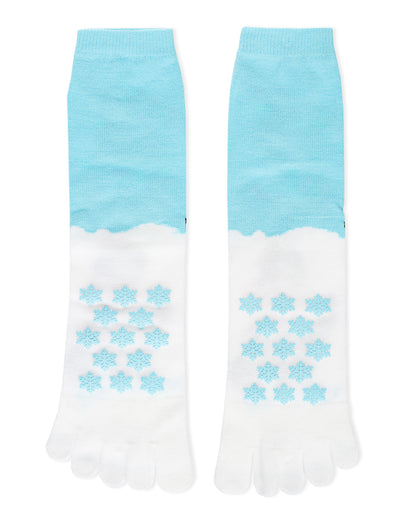 Festive Skiing Non-Skid Toe Socks : Color: White