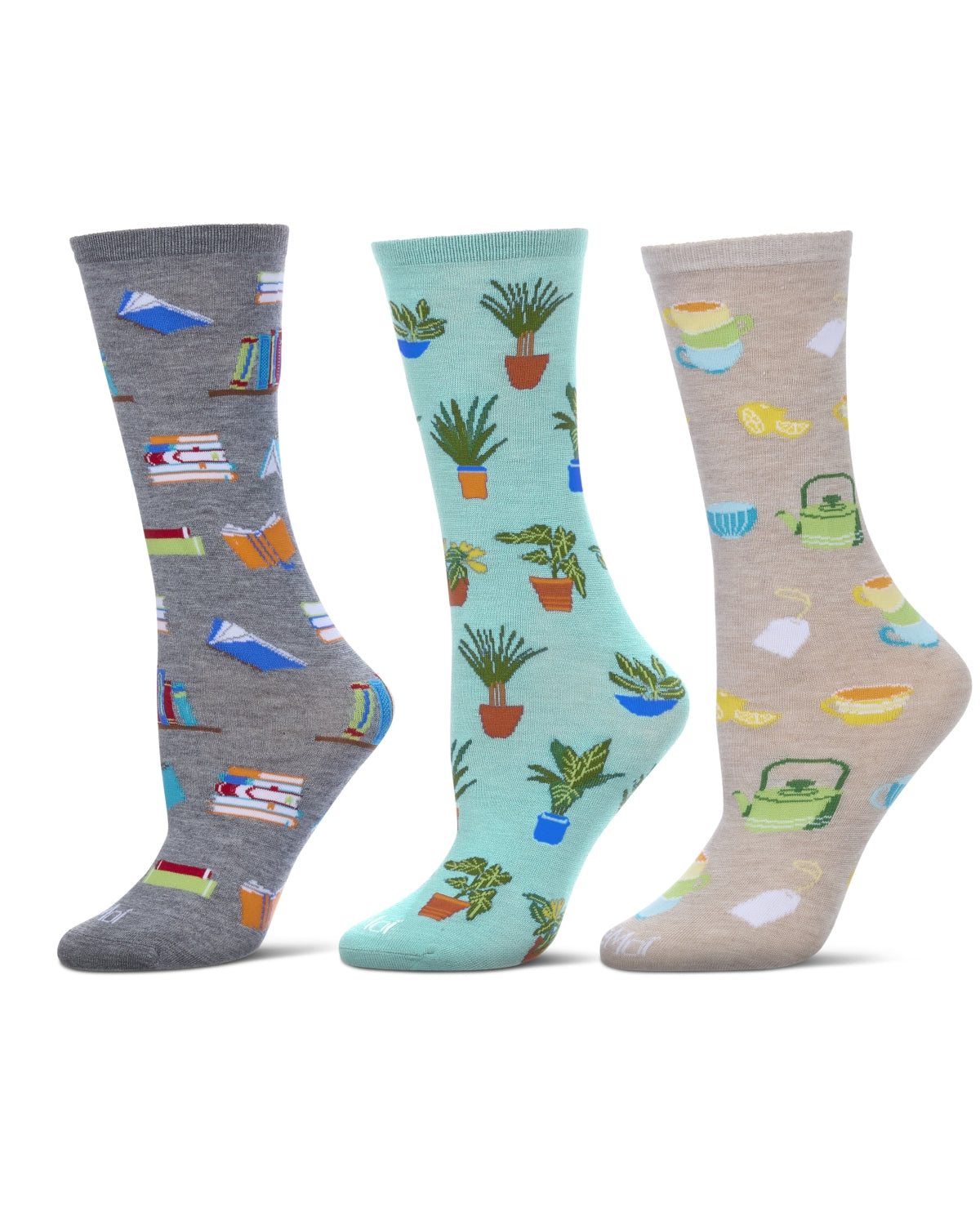 Booktrovert 3 Pack Gift Set Crew Socks : Color: Multi