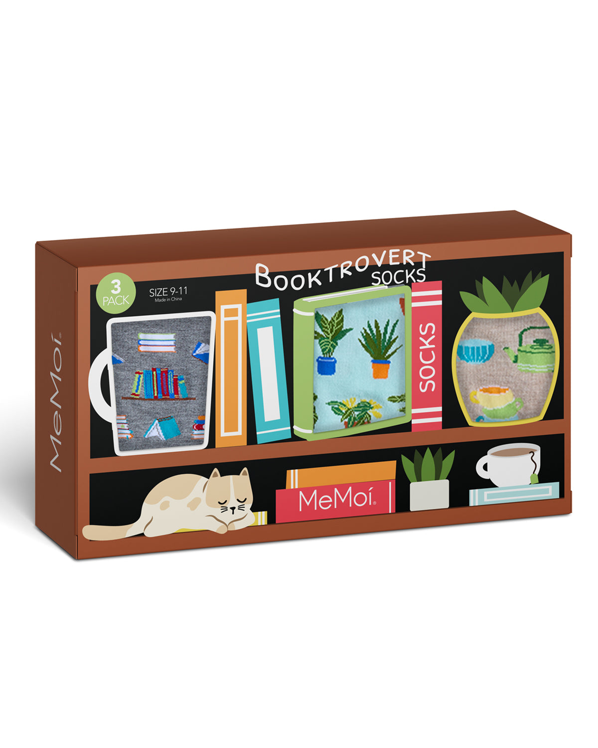 Booktrovert 3 Pack Gift Set Crew Socks : Color: Multi