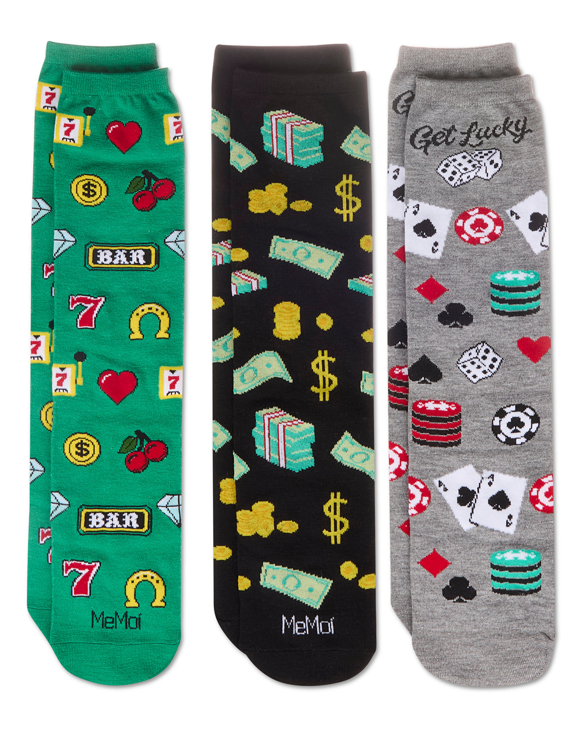 You Bet You 3 Pack Gift Set Crew Socks : Color: Multi