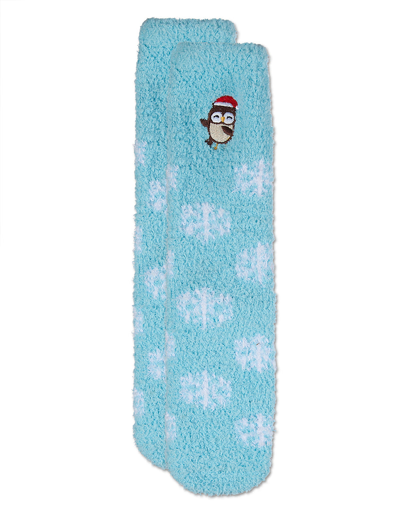 Women's Owl Mistletoe Cozy Crew Socks