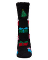 Women's Tree & Presents Mistle Toes Cozy Crew Socks : Color: Black