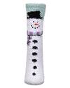 Women's Snowman Mistle Toes Cozy Crew Socks : Color: White