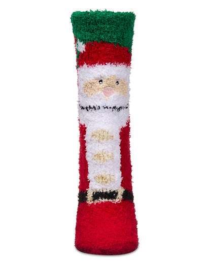 Women's Santa Mistle Toes Cozy Crew Socks : Color: Red
