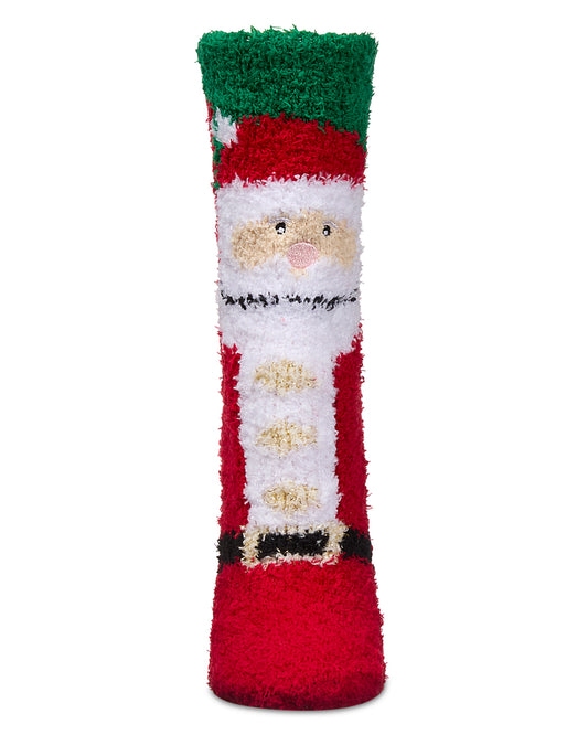 Women's Santa Mistle Toes Cozy Crew Socks : Color: Red
