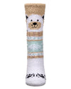 Women's Polar Bear Mistle Toes Cozy Crew Socks : Color: White