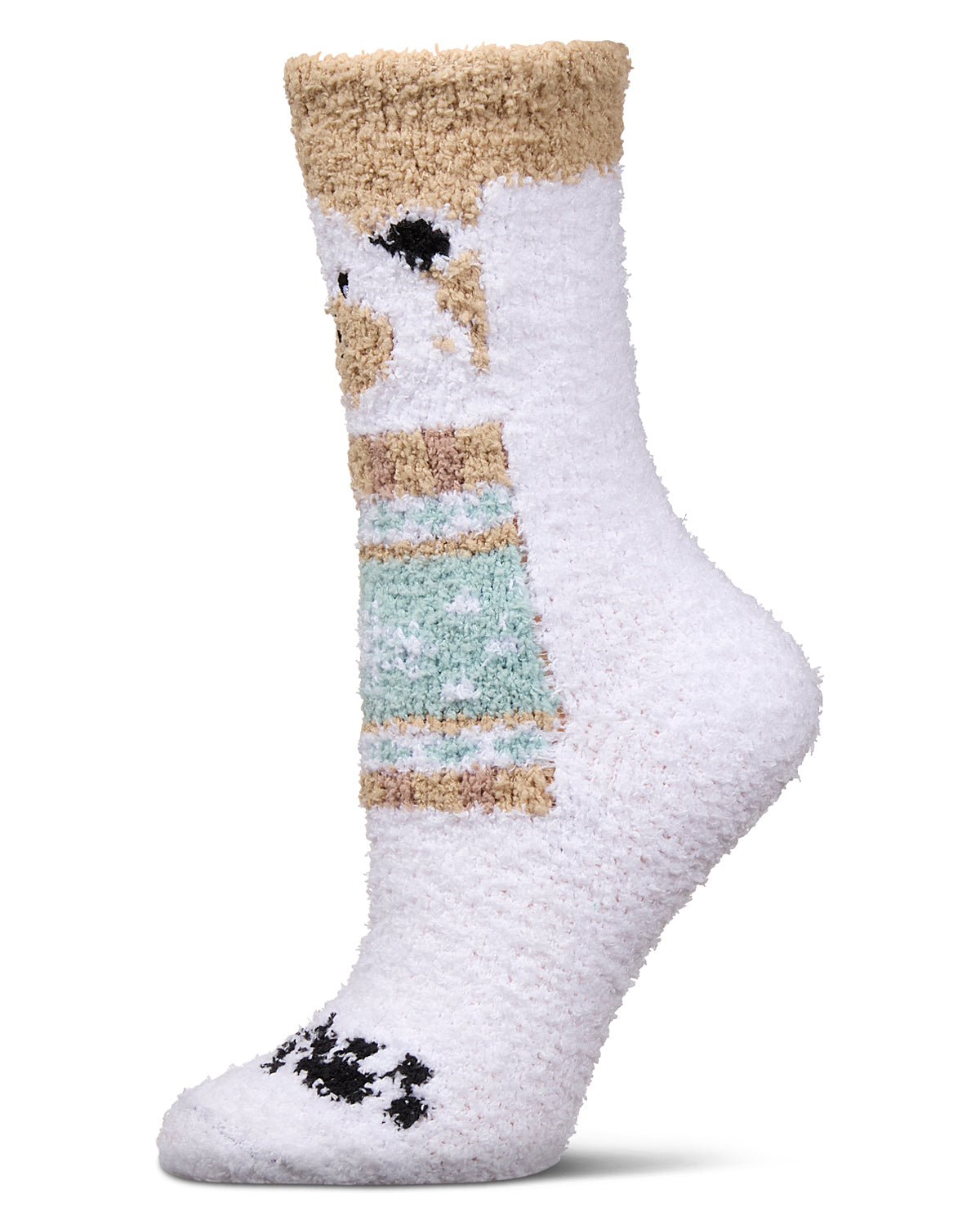 Women's Polar Bear Mistle Toes Cozy Crew Socks : Color: White