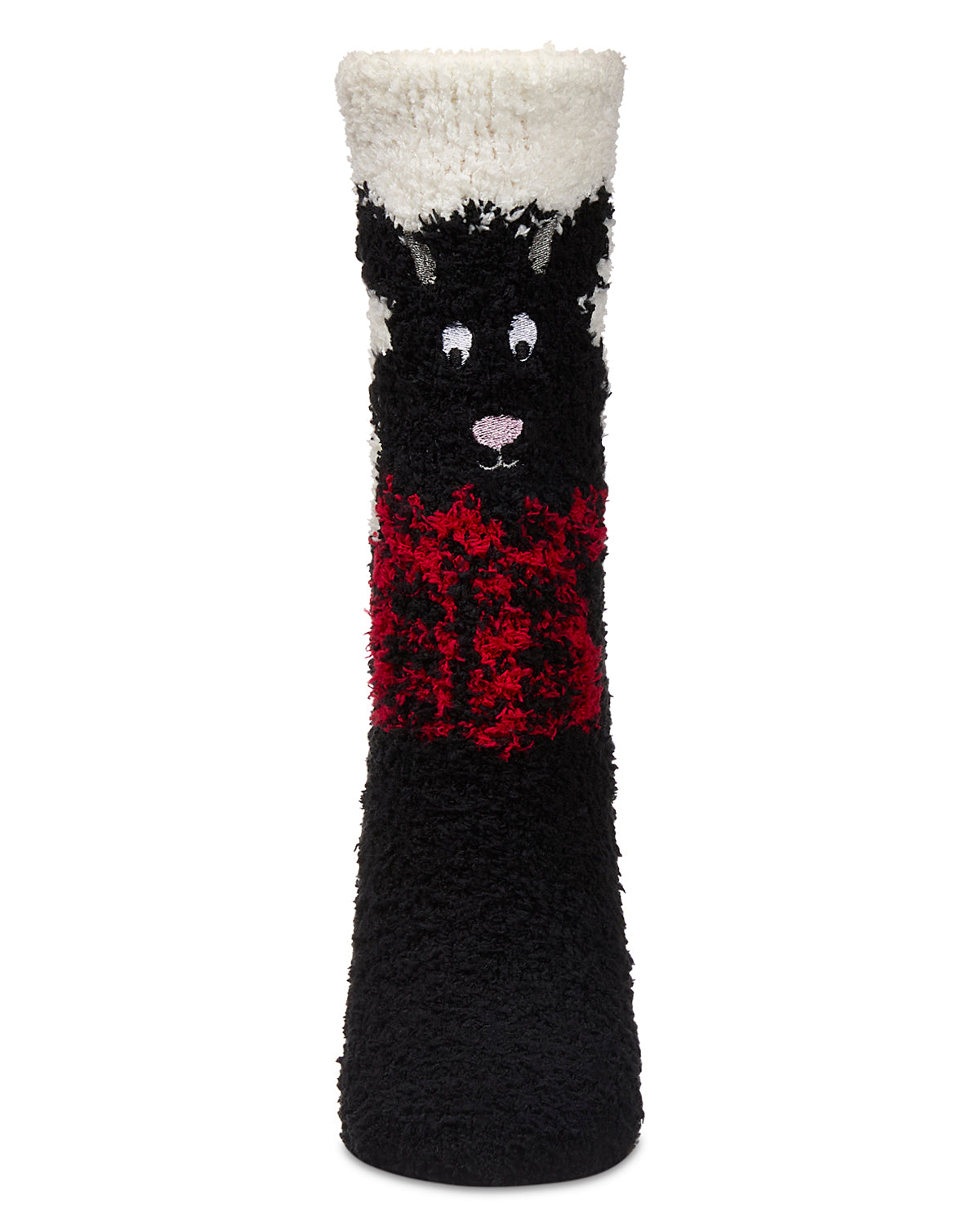 Women's Scotty Dog Mistle Toes Cozy Crew Socks : Color: Black