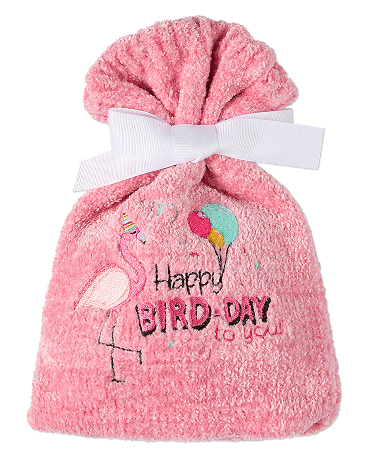 Women's "Happy Bird-Day" Cozy Sock & Gift Bag Set : Color: Pink