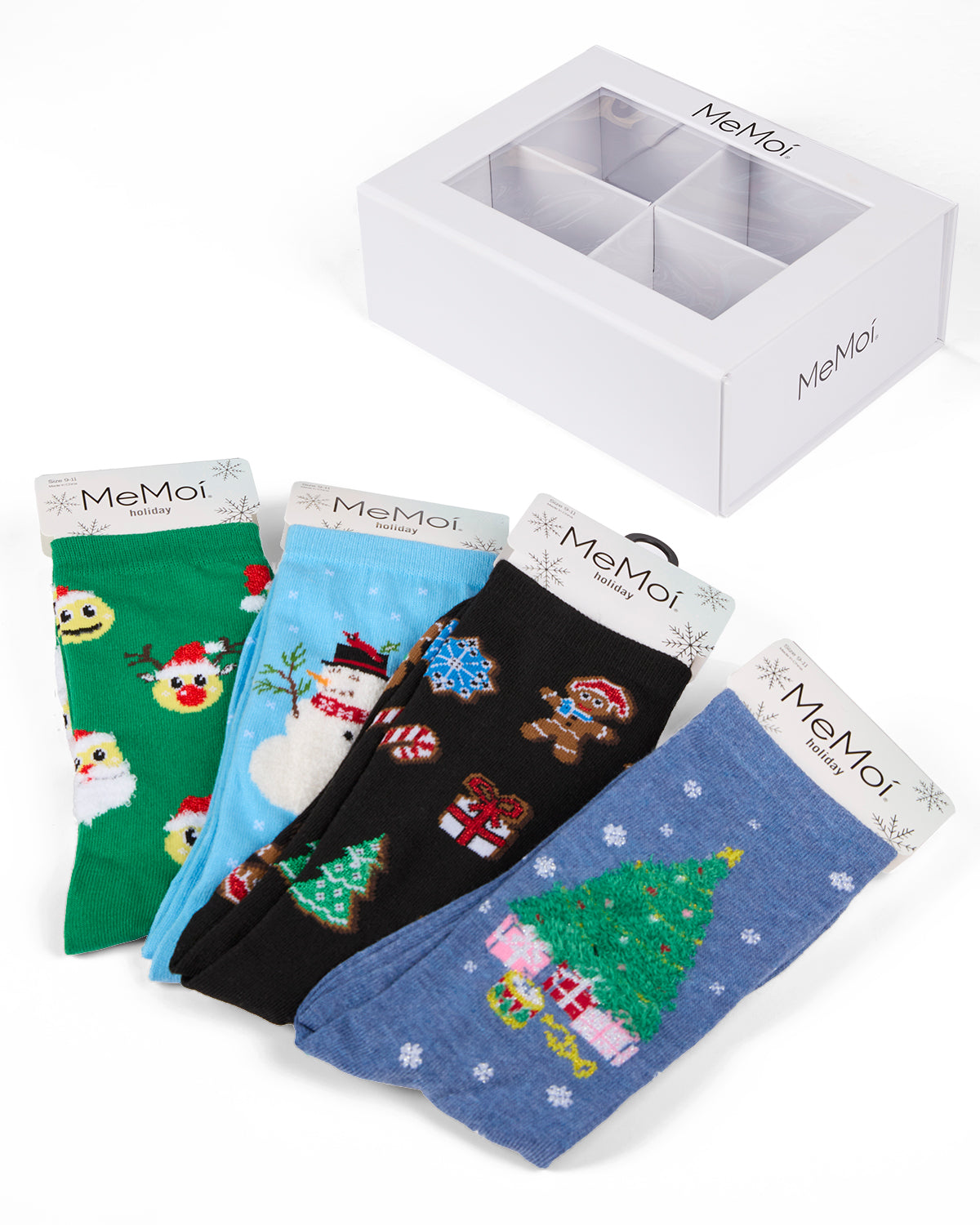 4 Pair Women's Christmas Novelty Crew Socks Gift Set