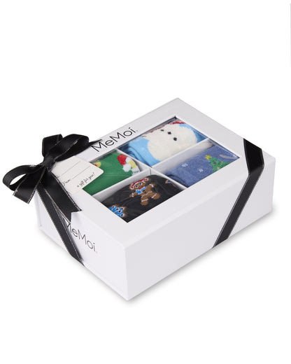 4 Pair Women's Christmas Novelty Crew Socks Gift Set