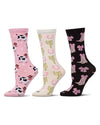 3 Pair "Cowgirls Just Wanna Have Fun" Rayon-Blend Crew Socks Gift Set