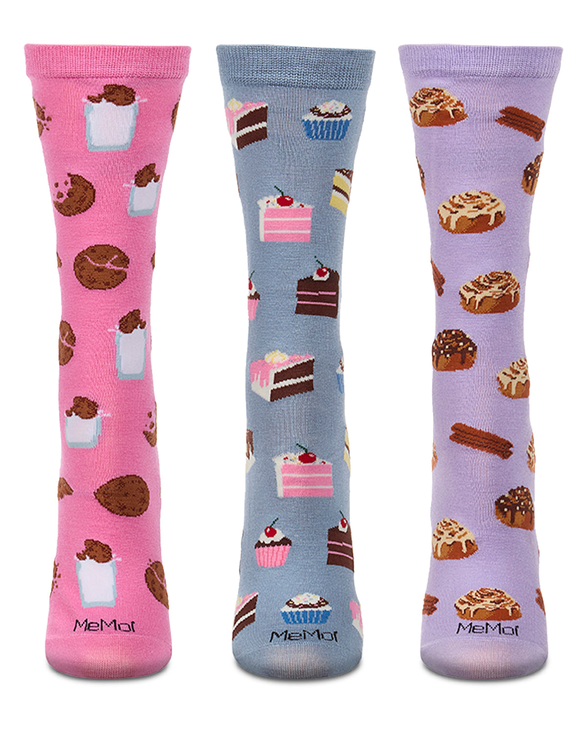 3 Pair Women's "You Deserve A Sweet Treat" Novelty Crew Socks Gift Set