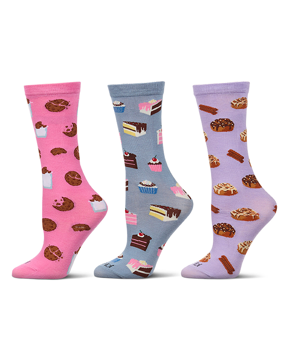 3 Pair Women's "You Deserve A Sweet Treat" Novelty Crew Socks Gift Set