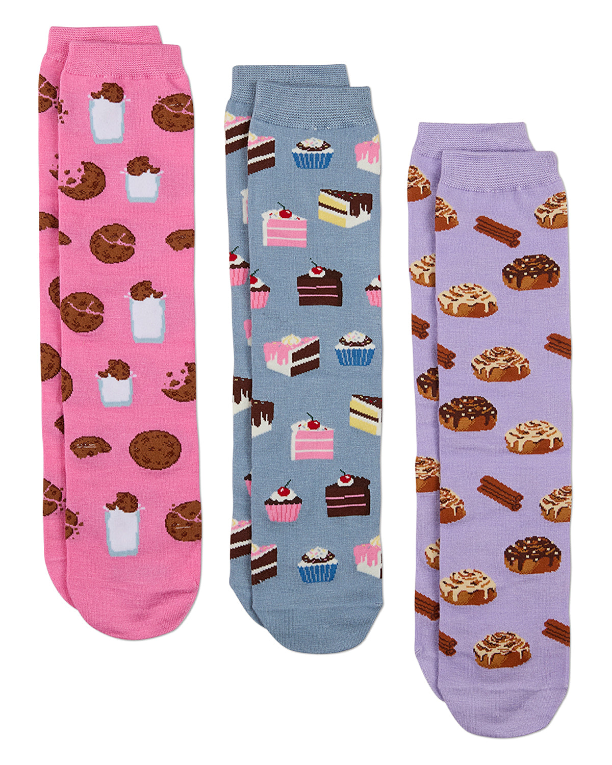 3 Pair Women's "You Deserve A Sweet Treat" Novelty Crew Socks Gift Set