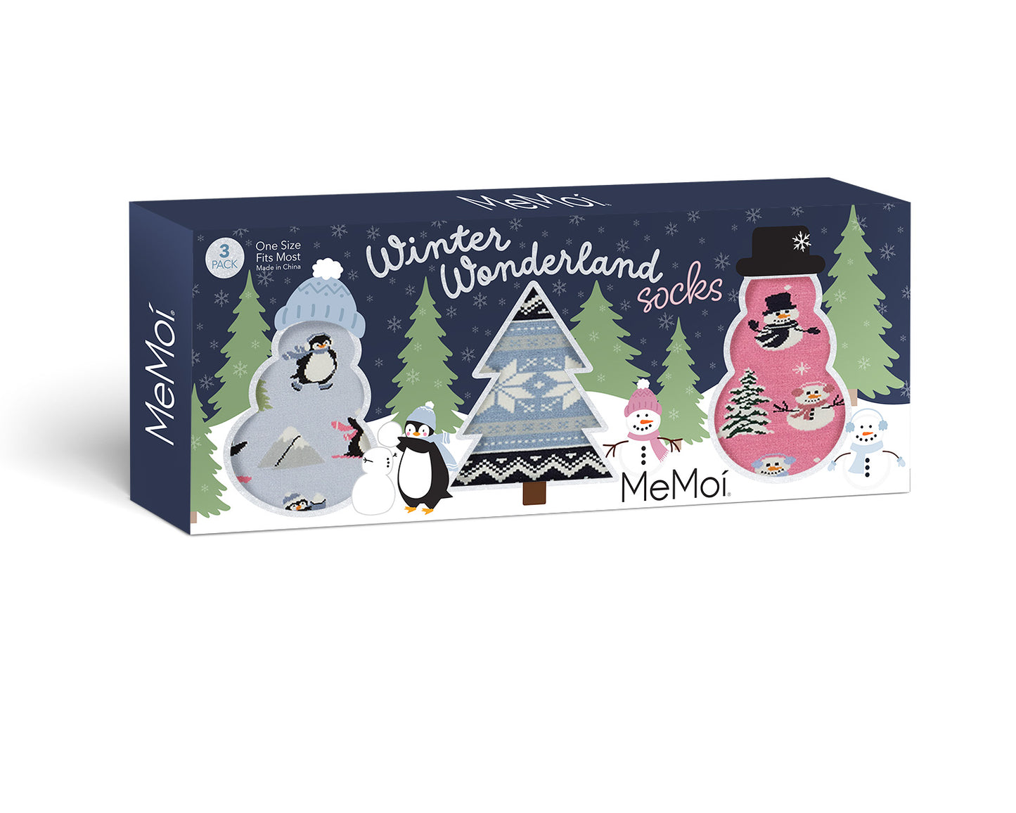 3 Pair Women's "Warm & Cozy Winter Wishes"  Novelty Crew Socks Gift Set