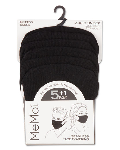 Unisex Cotton Blend Face Covering 6 Pack : Color: BLACK