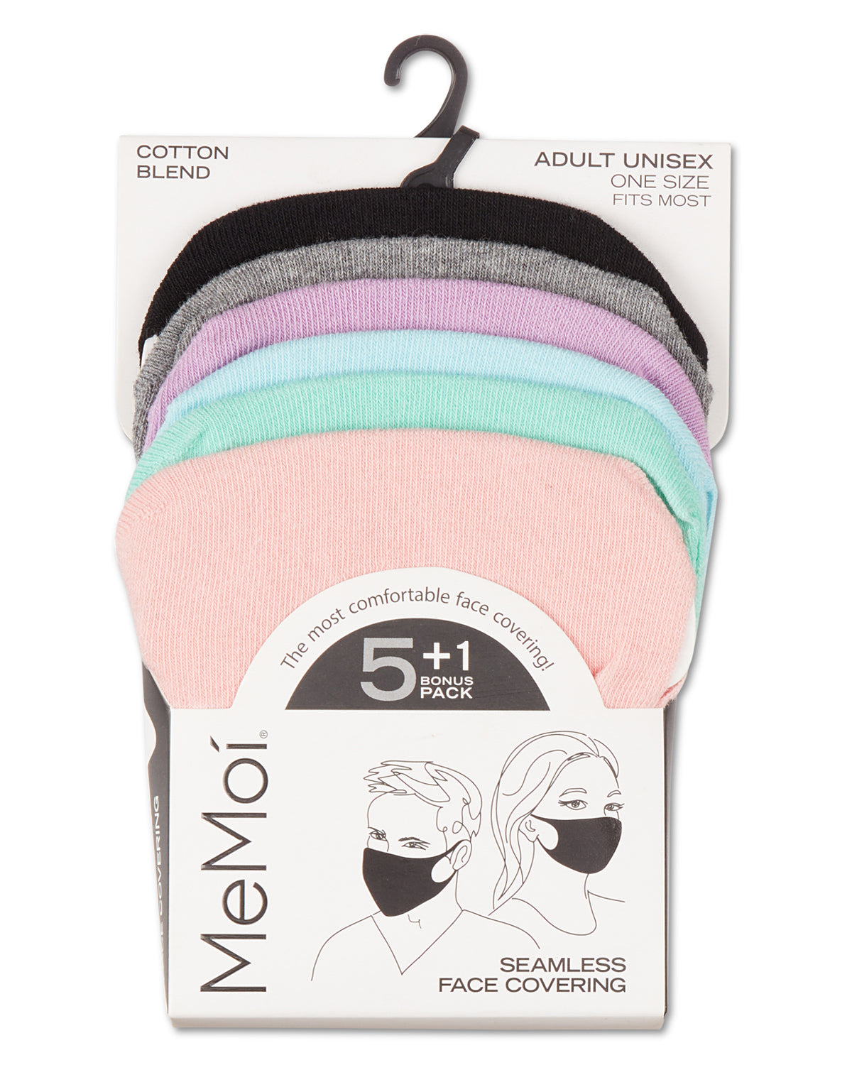 Unisex Cotton Blend Face Covering 6 Pack : Color: PASTEL MIX