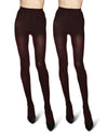 Control Top Solid Microfiber Tights 2 Pack : Color: Brown/Black