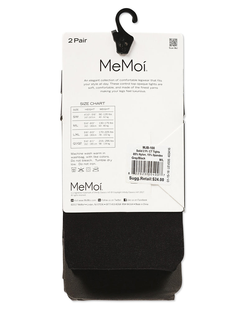 Memoi Microfiber Opaque Non-Control Top 2PP Tights MO-645 - Tiptoe Boutique