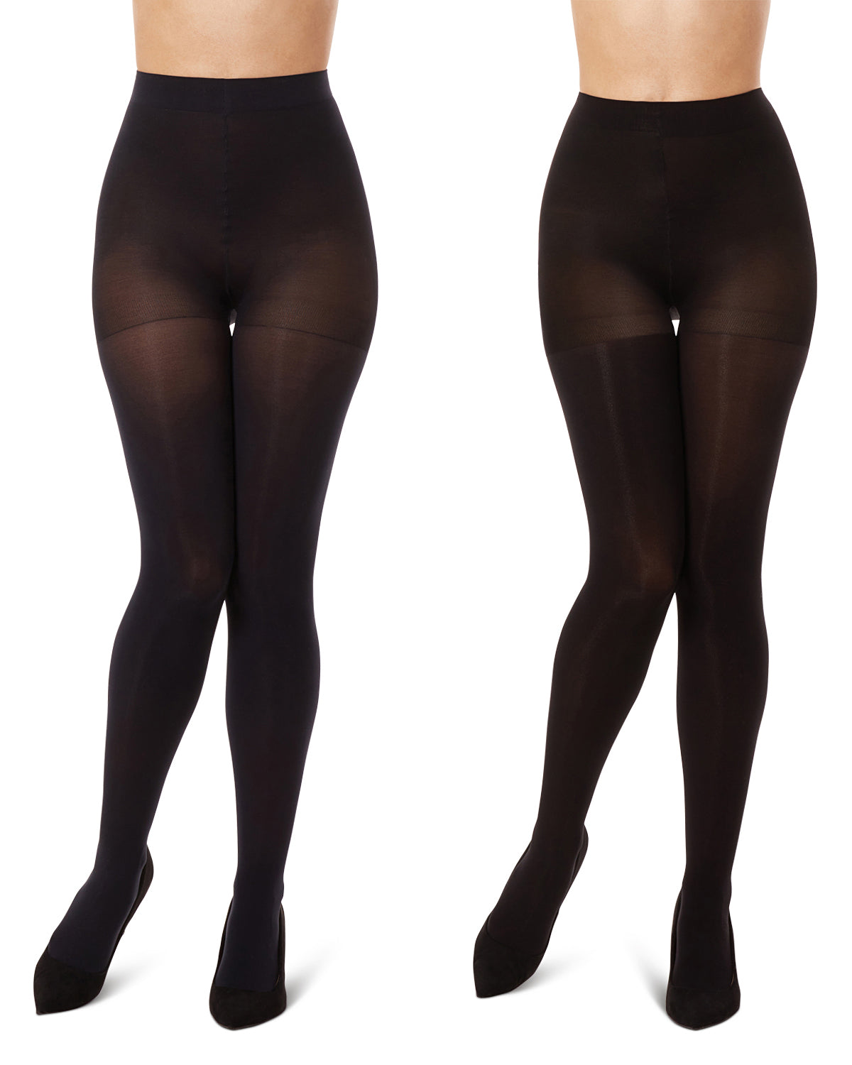 Women's 2 Pair Pack Rib/Solid Sweater Tights : Color: Navy-Black