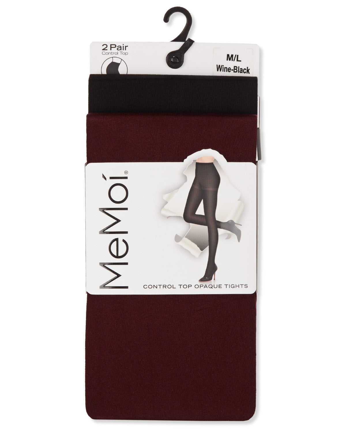 Control Top Solid Microfiber Tights 2 Pack