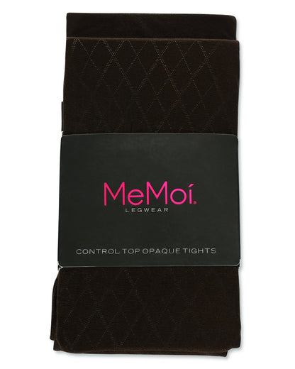 Diamonds/Solid 2 Pair Control Top Tights : Color: Black-Black