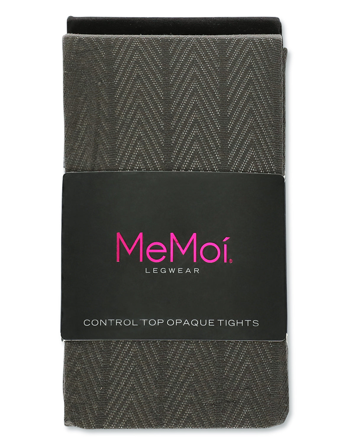 Herringbone/Solid 2 Pair Control Top Tights : Color: Gray-Black
